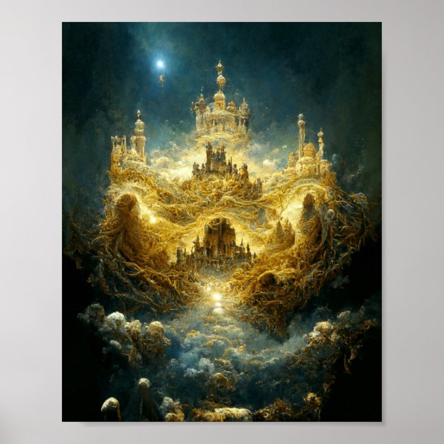 Ethereal Castle Fantasy Art Poster (Front)