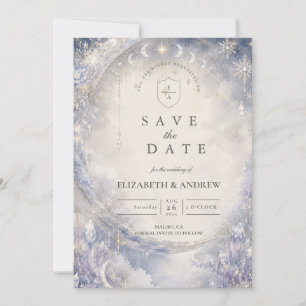 Ethereal Celestial Winter Wedding Save The Date