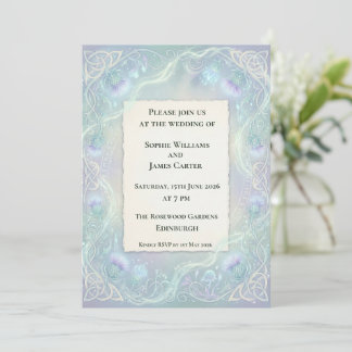 Ethereal Celtic Thistle Wedding Invitation