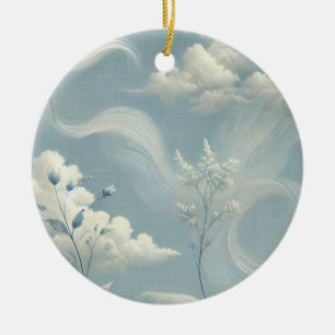 Ethereal Clouds Ceramic Ornament