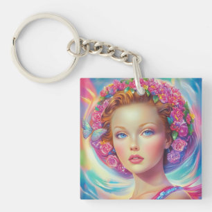 Ethereal Crown Portrait Keychain