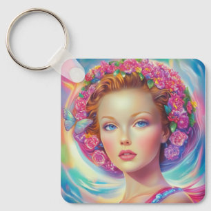 Ethereal Crown Portrait Keychain