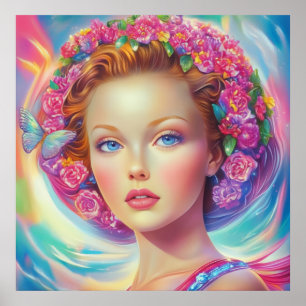 Ethereal Crown Portrait Poster