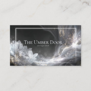 Ethereal Crystal Flower Gold Dust Black Business Card