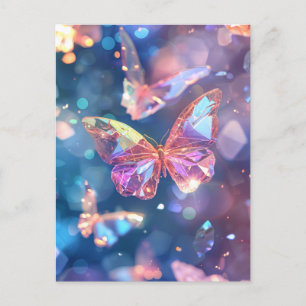 Ethereal Crystalline Butterflies Postcard