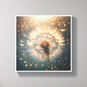Ethereal Dandelion Wish Wall Art - Dreamy Golden B