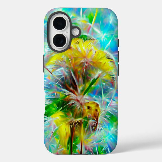 Ethereal Dandelions in Neon Dreamscape Case-Mate iPhone Case (Back)