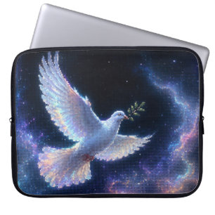 Ethereal Dove of Peace in Cosmic Light Laptop Sleeve