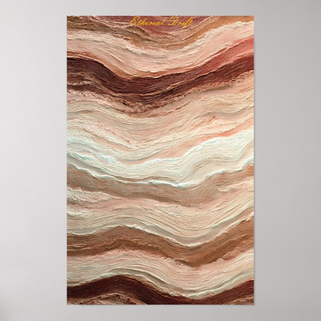 Ethereal Drift - Soft neutral abstract Poster (Front)