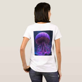 "Ethereal Drifters: Jellyfish on Pale Black Canvas T-Shirt