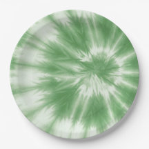 Ethereal Echoes: Soft Green Tie-Dye Paper Plates