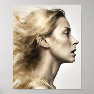 Ethereal Elegance: A Portrait of Emotion Poster