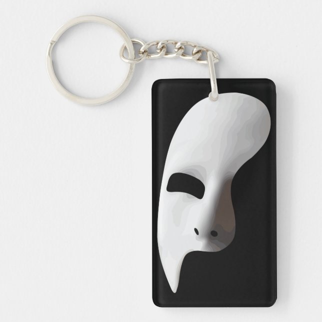 Ethereal Elegance: Creepy Phantom Mask Keychain (Front)