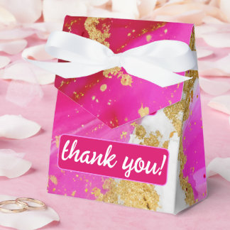 Ethereal Elegance: Hot Pink Geode-Inspired Wedding Favor Box