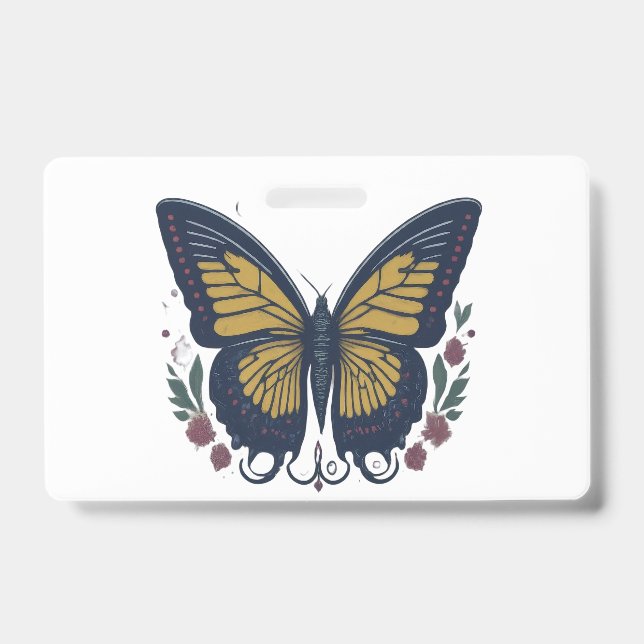 Ethereal Elegance: Romantic Butterfly  Badge (Front)