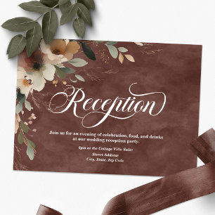 Ethereal Elegance Rustic Garnet Wedding Reception Enclosure Card