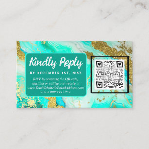 Ethereal Elegance Turquoise Geode-Inspired Wedding Enclosure Card