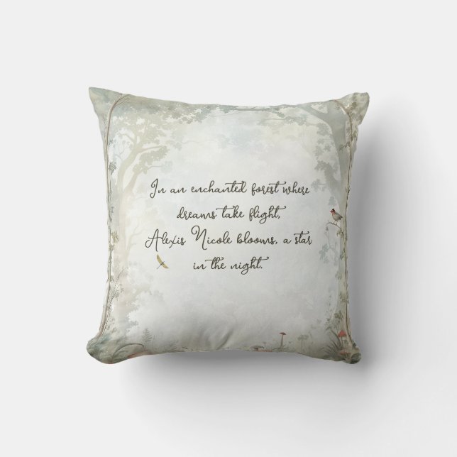 Ethereal Enchanted Forest Throw Pillow (Front)