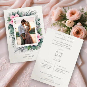 Ethereal & Enchanting Botanical Soft Floral Photo Invitation