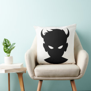 Ethereal Enigma: Demon Boy Illustration Throw Pillow