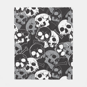 Ethereal Enigma: Intricate Patterned Skull Design Fleece Blanket