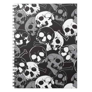 Ethereal Enigma: Intricate Patterned Skull Design Notebook