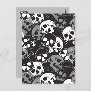 Ethereal Enigma: Intricate Patterned Skull Design Postcard