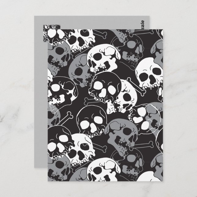Ethereal Enigma: Intricate Patterned Skull Design Postcard (Front/Back)