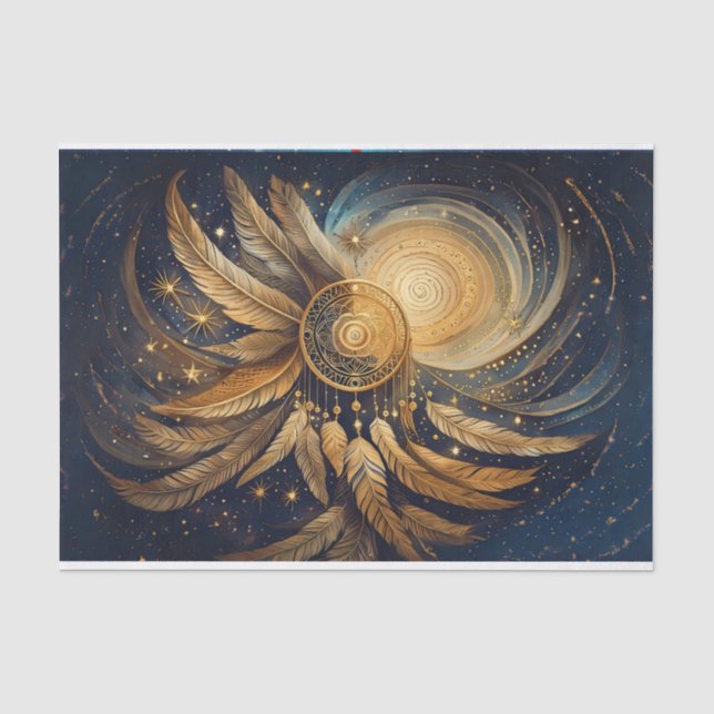 Ethereal Escapes, Golden Dreamcatcher Starshine Tissue Paper (Front)