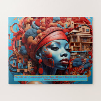 Ethereal Essence: African Dreams Portrait Motivate Jigsaw Puzzle