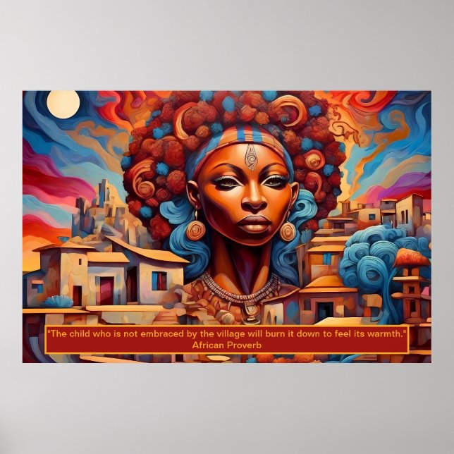 Ethereal Essence: African Dreams Portrait Motivate Poster (Front)