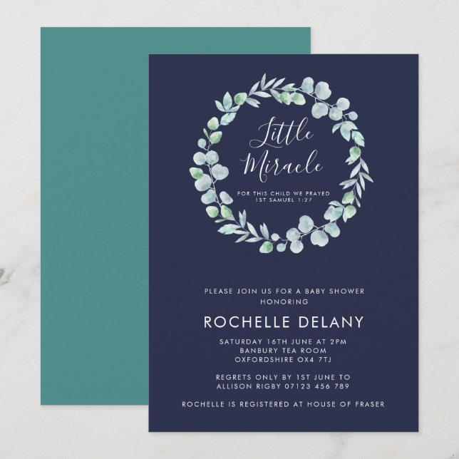 Ethereal Eucalyptus Scripture Baby Shower Invitation (Front/Back)