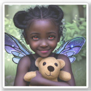 Ethereal Fairy Girl and Teddy Bear