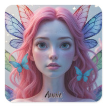 Ethereal Fairy Girl : Sticker Carré