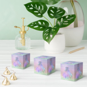 Ethereal Fairy Gown   Rainbow Ombre Pastel Sheen Favor Box