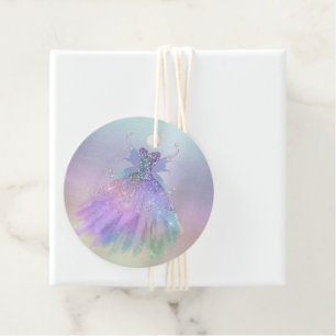 Ethereal Fairy Gown   Rainbow Ombre Pastel Sheen Favour Tags