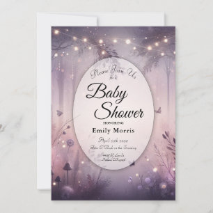 Ethereal Fairy Lights Forest Baby Shower Invitation