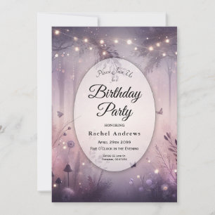 Ethereal Fairy Lights Forest Birthday Party Invitation