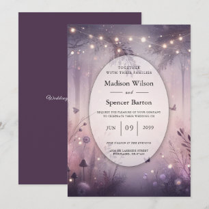 Ethereal Fairy Lights Forest Wedding Invitation