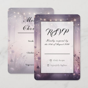 Ethereal Fairy Lights Forest Wedding RSVP Card