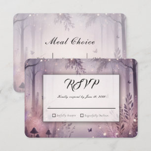 Ethereal Fairy Lights Forest Wedding RSVP Card
