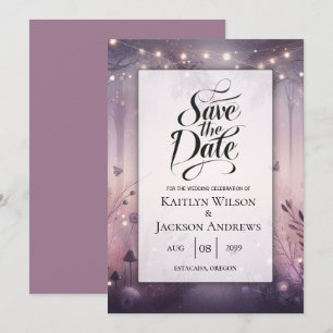 Ethereal Fairy Lights Forest Wedding Save The Date