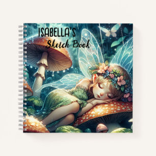 Ethereal Fairy Sleeping on a Mushroom Personalized Notebook