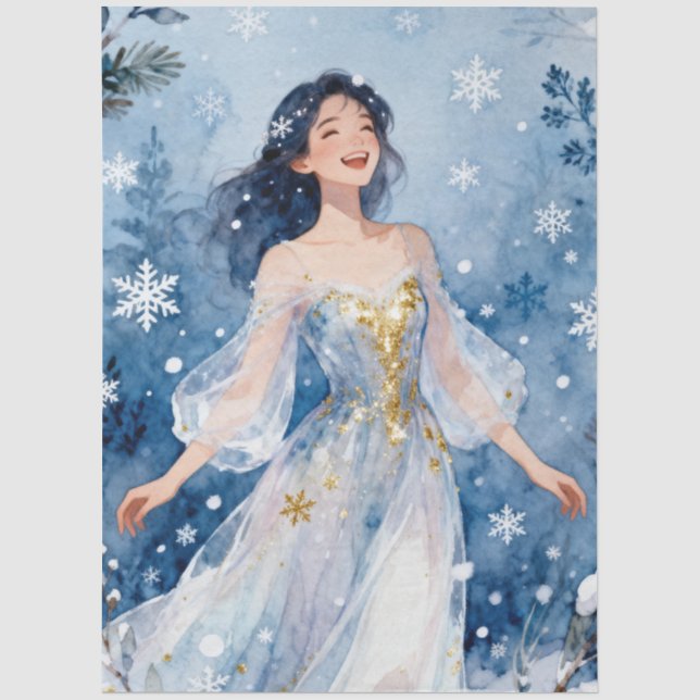 Ethereal Fairy Winter Snowflake Fantasy TMF26 Tissue Paper (Front)