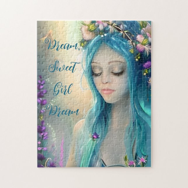 Ethereal Fantasy Art | Beautiful Blue Fairy  Jigsaw Puzzle (Vertical)