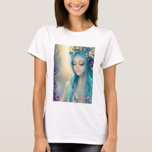 Ethereal Fantasy Art   Beautiful Blue Fairy  T-Shirt