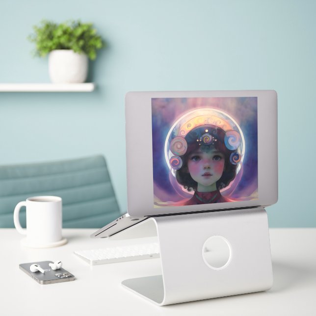 Ethereal Fantasy Celestial Child Dream Guardian (Laptop On Desk)