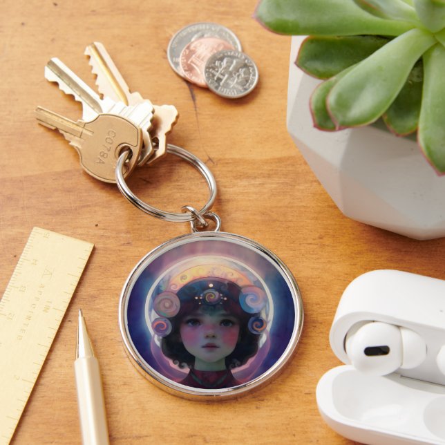 Ethereal Fantasy Celestial Child Dream Guardian Keychain (Desk)
