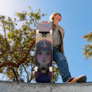 Ethereal Fantasy Celestial Child Dream Guardian Skateboard
