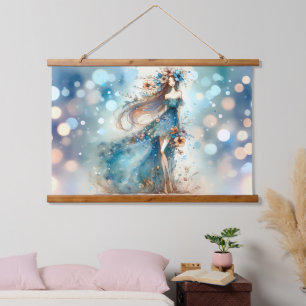 Ethereal Fantasy Goddess in a Watercolor Dream Hanging Tapestry